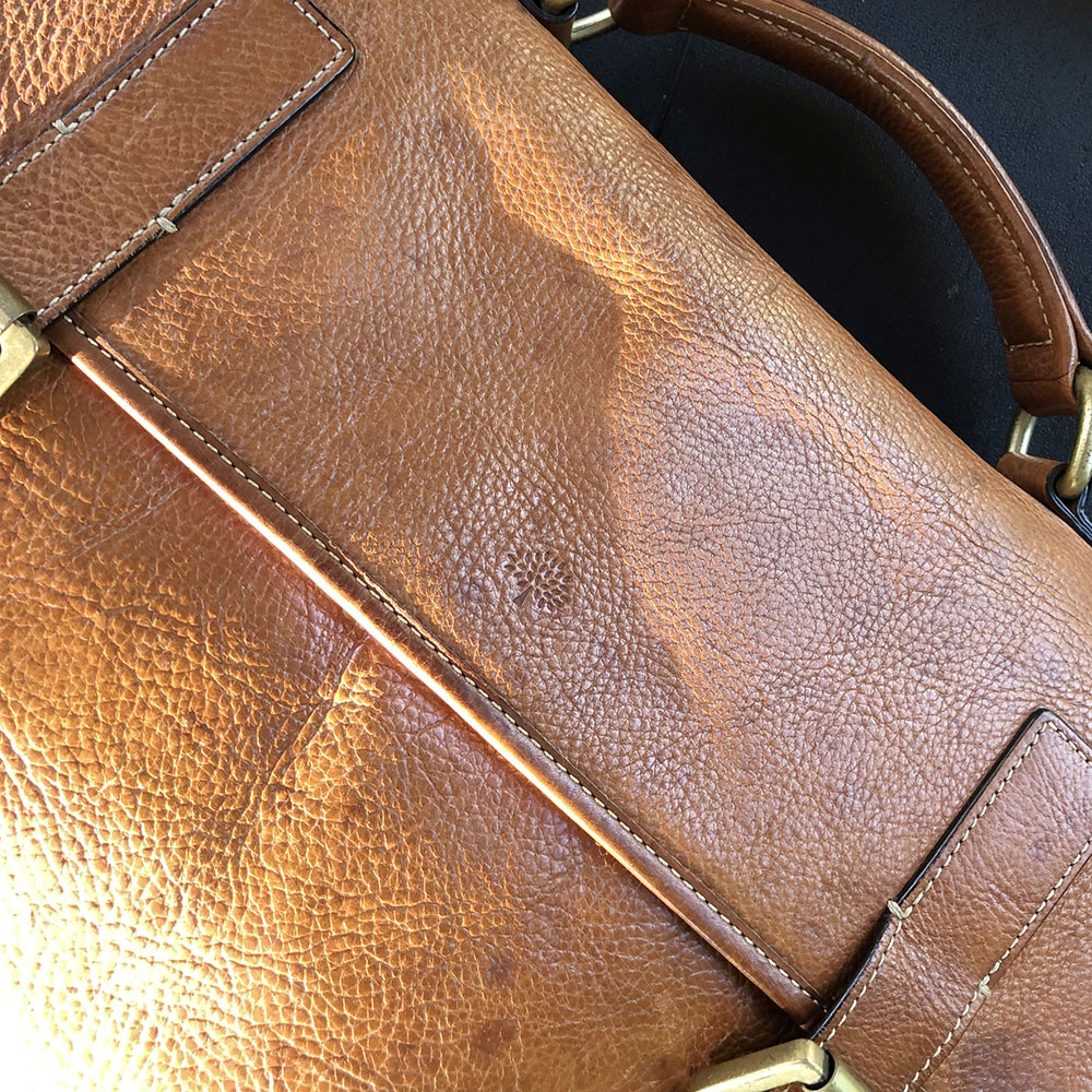 Close-up of the leather