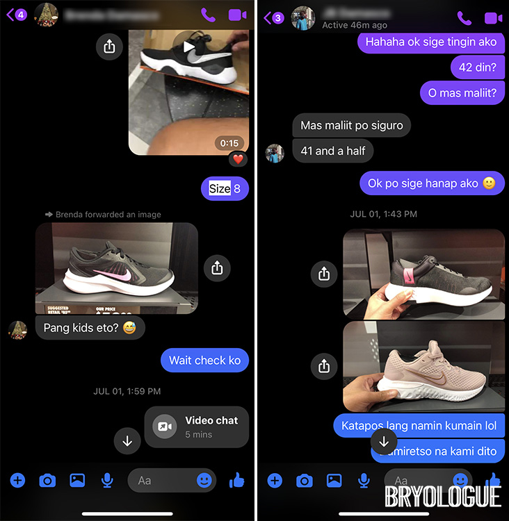Hilarious exchange - I was their shoe personal shopper at IMM Nike
